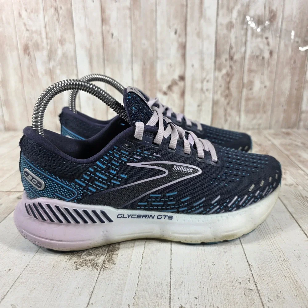 Brooks Glycerin GTS 20 Womens Running Shoes Navy Blue Lavender  Size 6